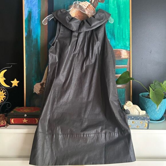BEDO Femme Chic Metallic Gray Mini Dress M Tent Dress - Picture 1 of 15